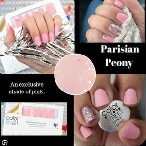 Color Street Parisian Peony HTF Rare Blush Pink Nail Strips